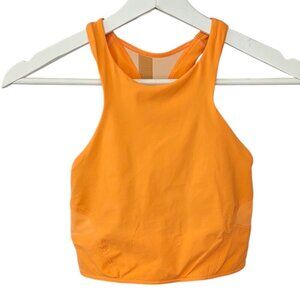 Lululemon Mesh-Back Train Bra Medium Support, A/B Cup Orange Frappe, Size 4